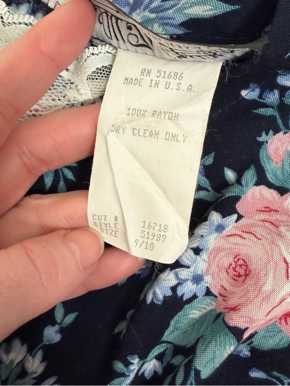 All‎ That Jazz VTG Floral MIDI Prairie Dress Empire Waist XS Cottagecore - Picture 9 of 11